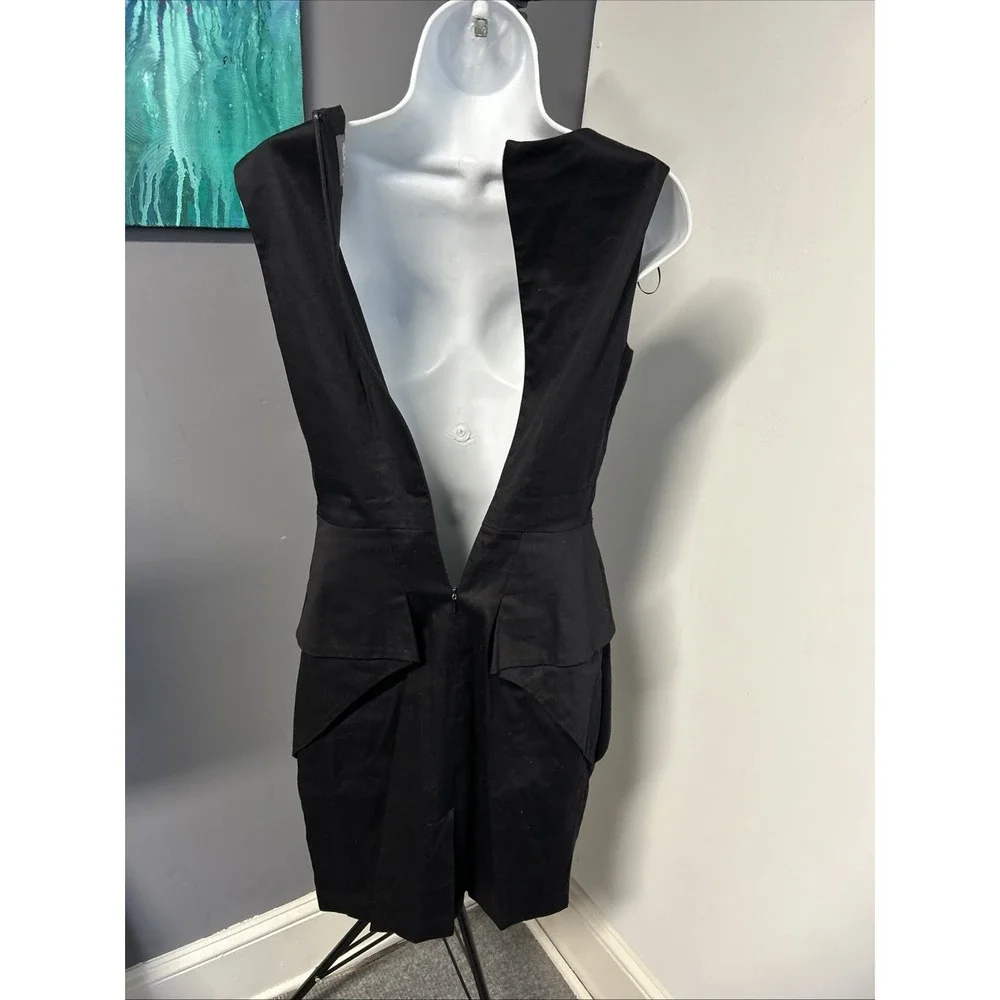 Vince Camuto‎ Women's 2 Black Mini Dress Sleeveless Peplum Sexy Clubwear LBD